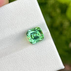 Mint Green Tourmaline Gemstone: 3.40 Carat Cushion Cut