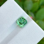 Mint Green Tourmaline Gemstone: 2.55ct Afghan Cushion Cut