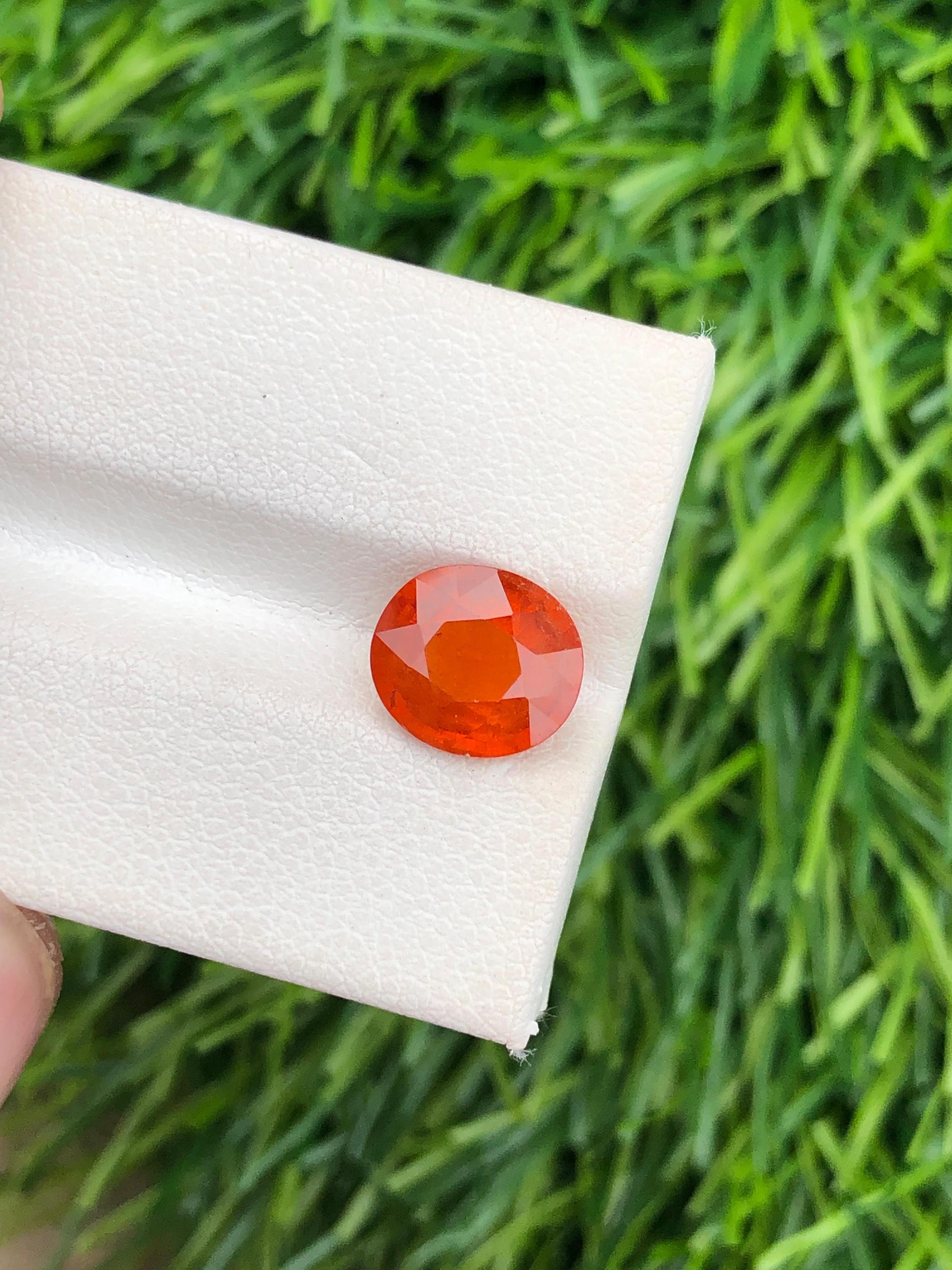 Oval Spessartine Garnet Gemstone: 3 Carat Deep Orange SI Clarity