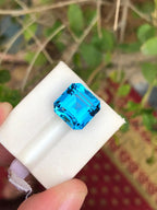 Electric Blue Topaz Gemstone: 12.80 Carat Loupe Clean Brazilian Gem - Splendor Gems