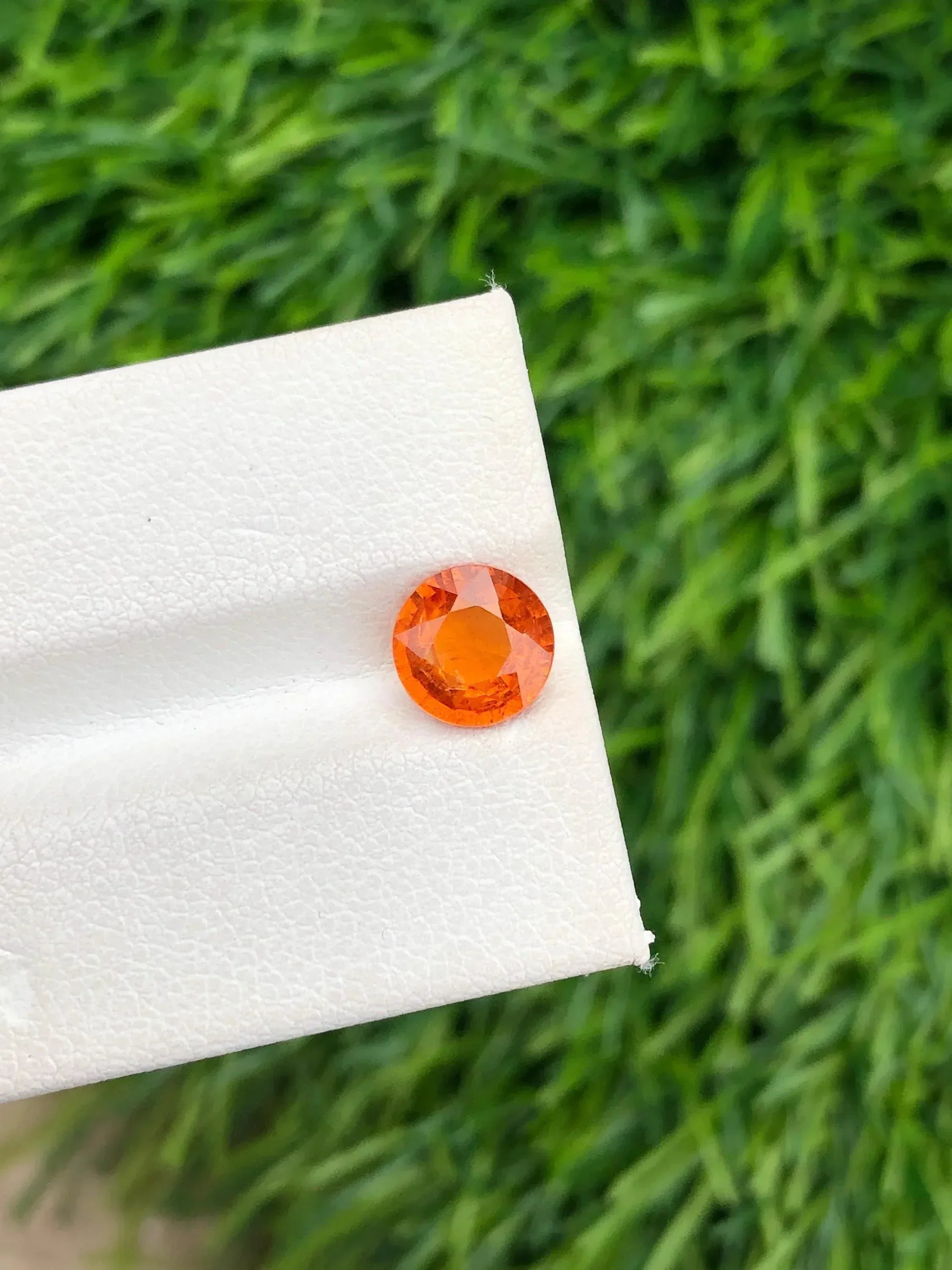 Bright Orange Spessartite Garnet: 2.05 ct Round Loose Gemstone, Nigerian Origin - Splendor Gems