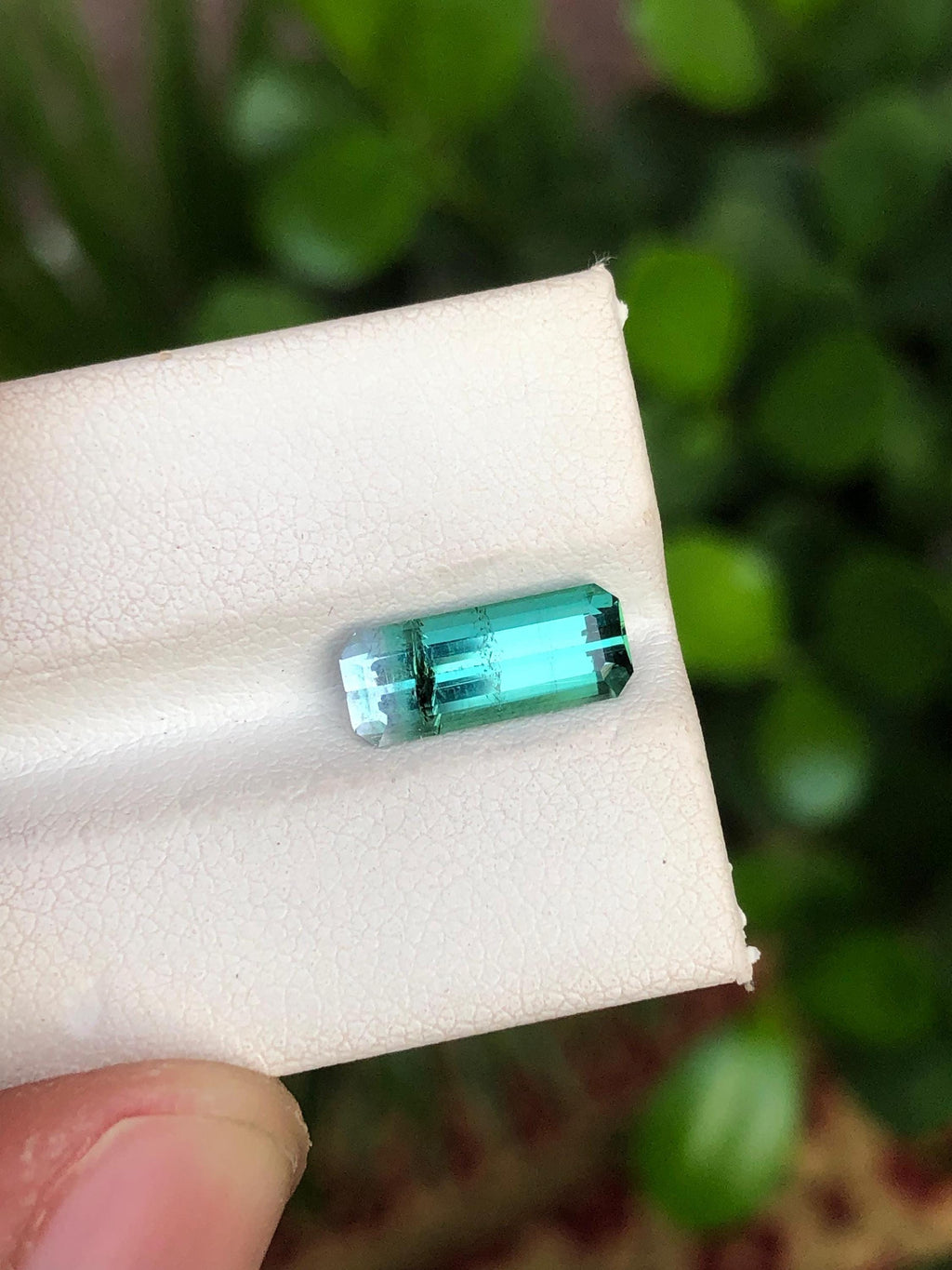 Tron Blue Tourmaline Gemstone: 2 Carat Emerald Cut Loose Stone