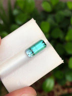 Tron Blue Tourmaline Gemstone: 2 Carat Emerald Cut Loose Stone