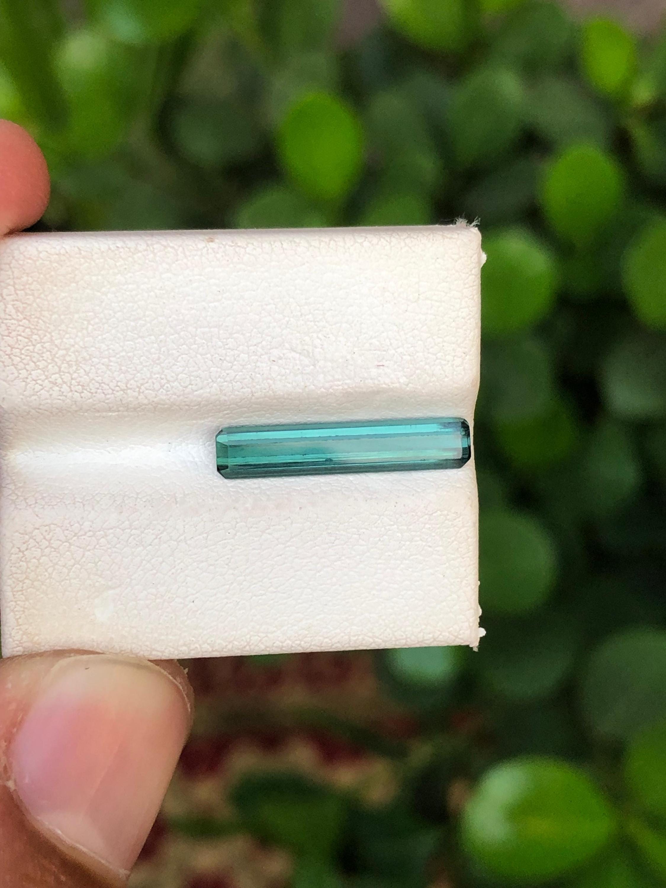 Pastel Tourmaline Gemstone: 1.85 ct Long Emerald Cut, Afghanistan