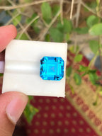 Electric Blue Topaz Gemstone: 12.80 Carat Loupe Clean Brazilian Gem - Splendor Gems