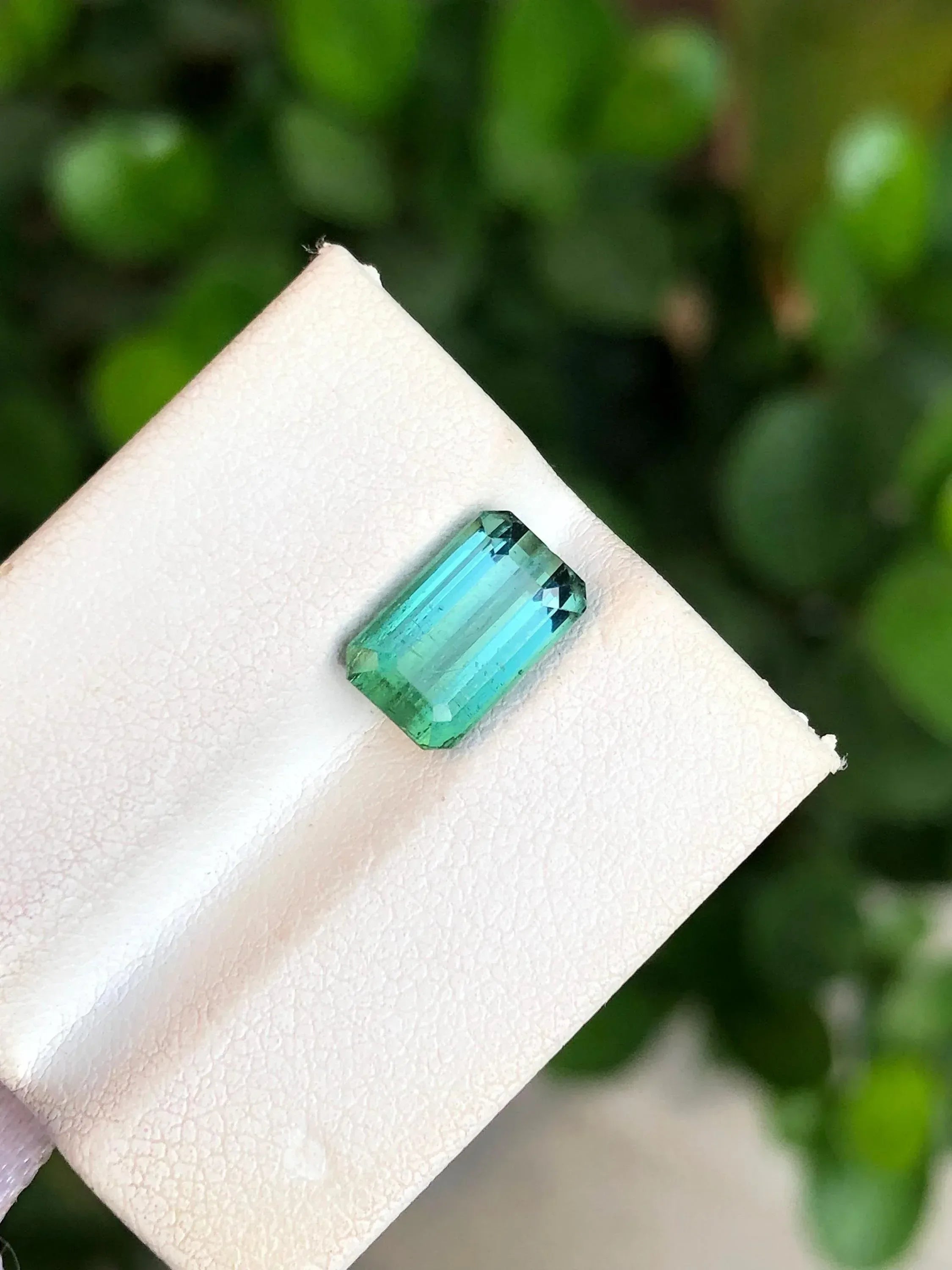 Emerald Cut Green-Blue Tourmaline Gemstone: 2.70 ct, SI Clarity - Splendor Gems