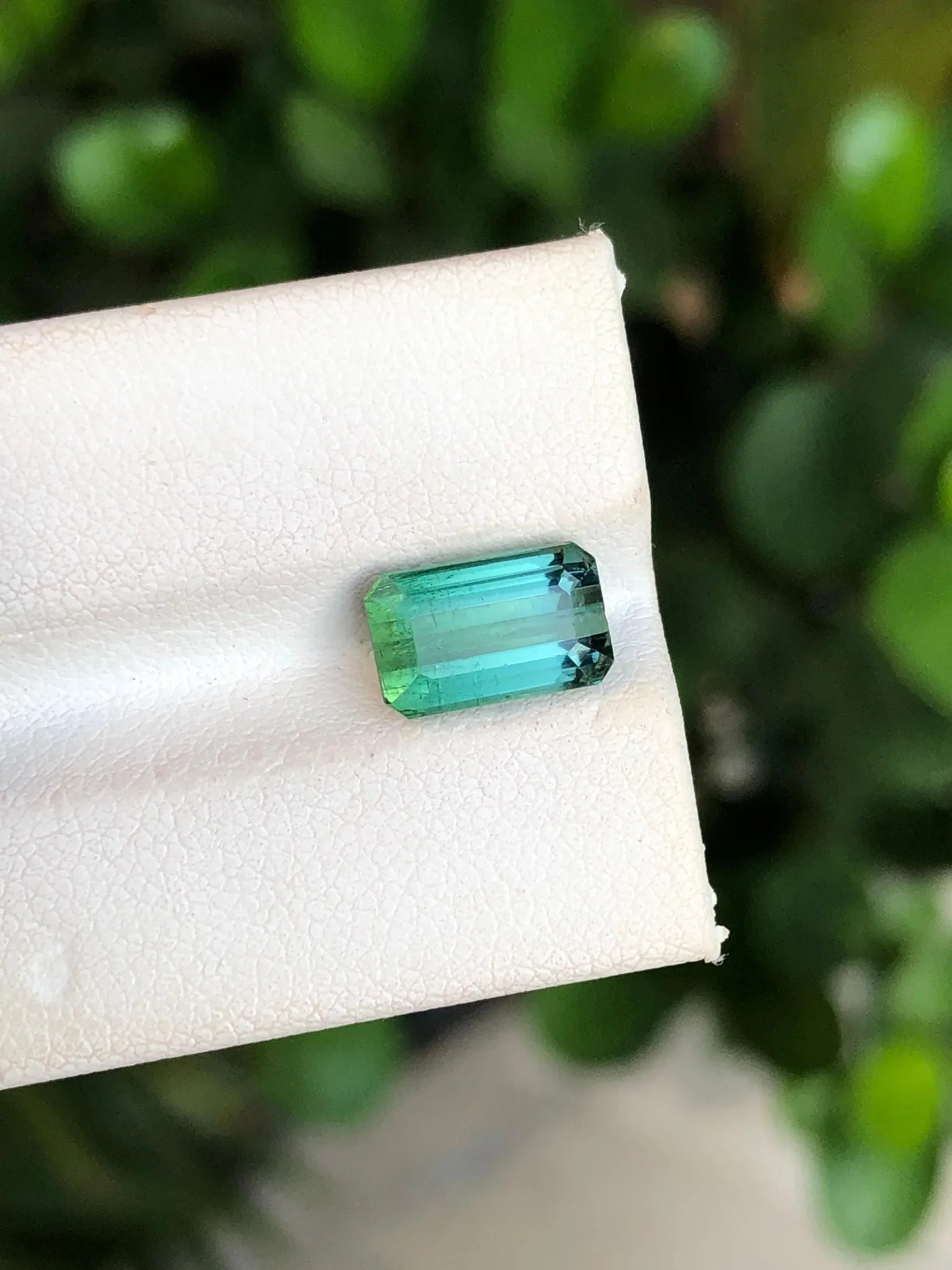 Emerald Cut Green-Blue Tourmaline Gemstone: 2.70 ct, SI Clarity Secondary image
