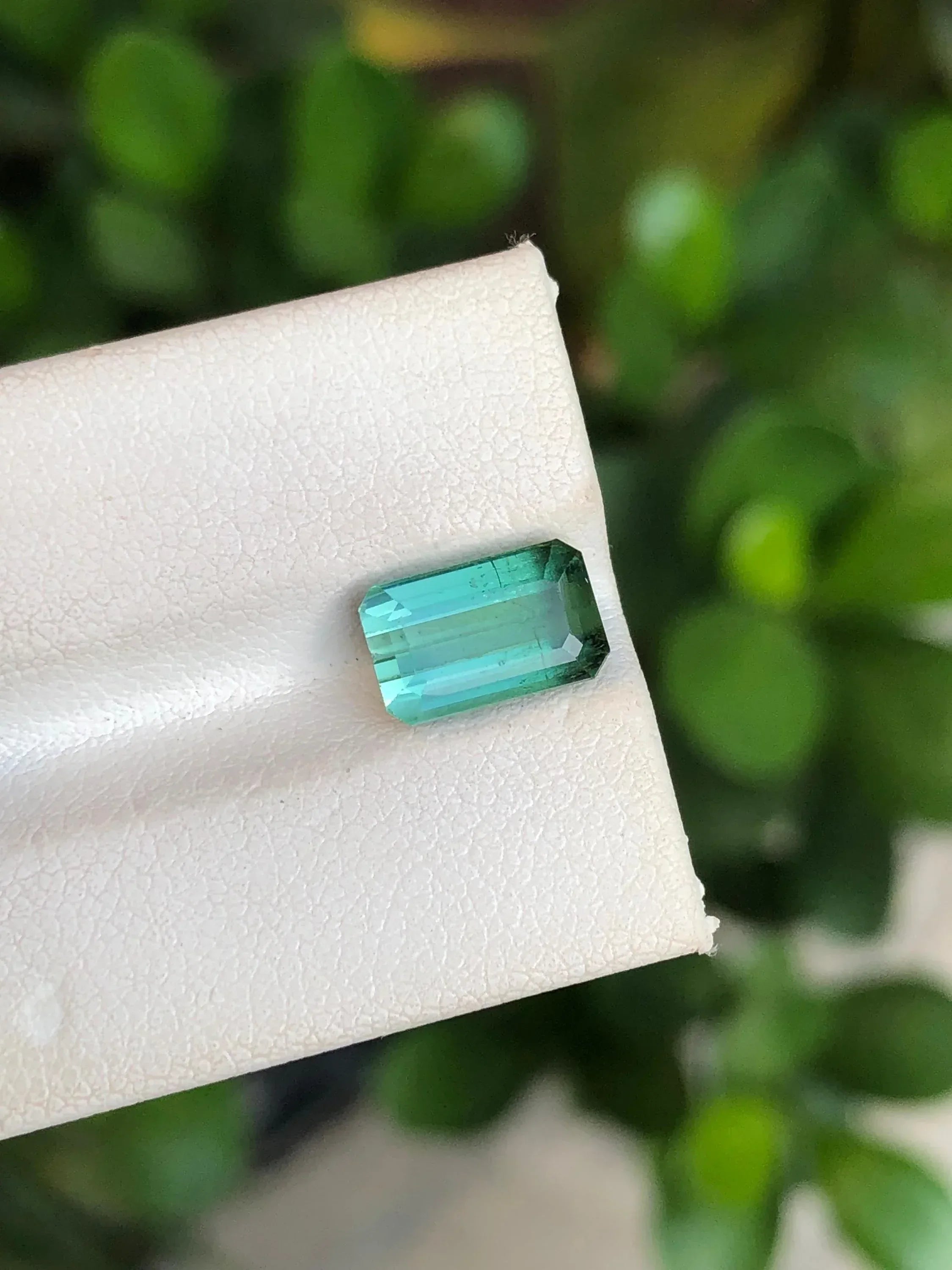 Emerald Cut Green-Blue Tourmaline Gemstone: 2.70 ct, SI Clarity - Splendor Gems
