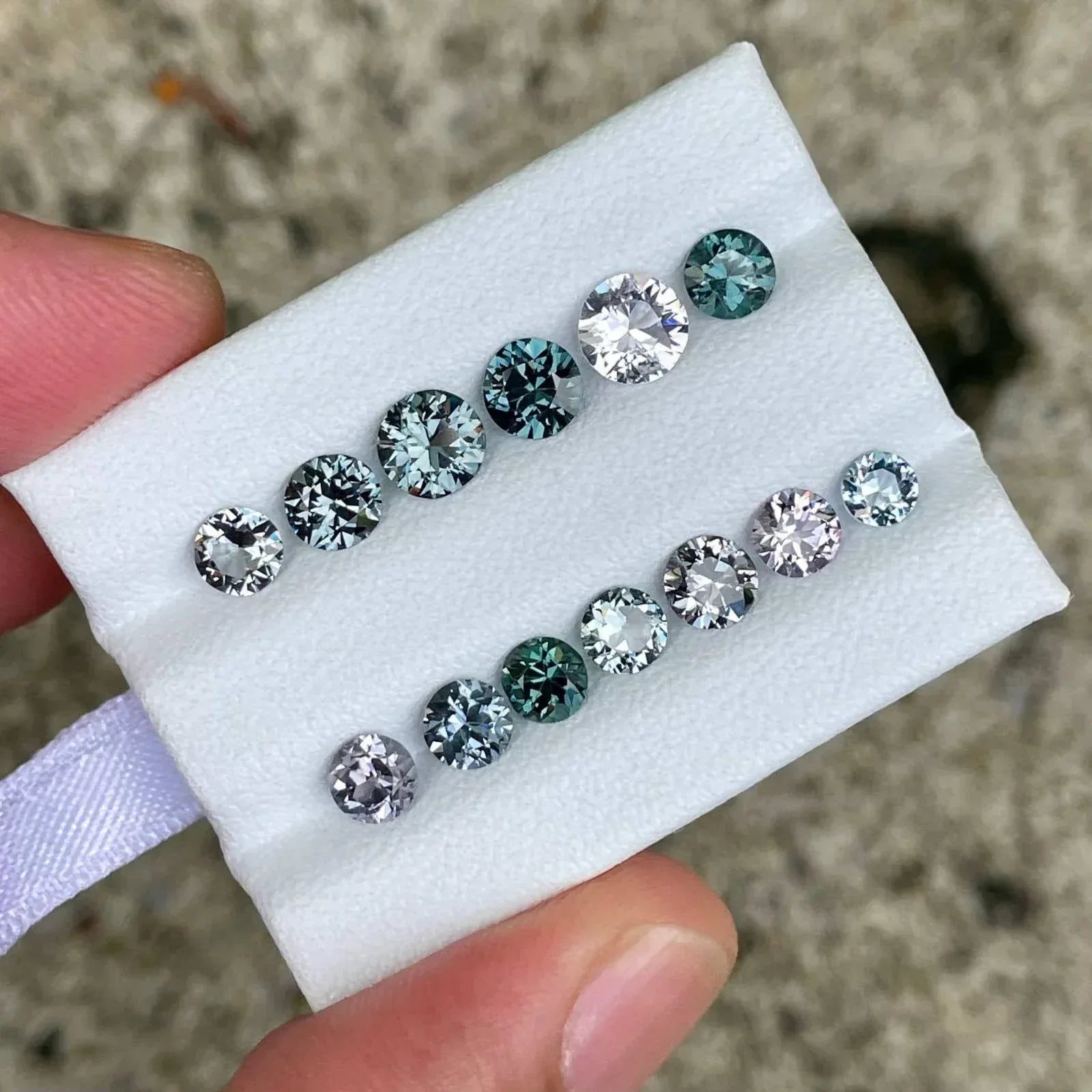 5.69 Carat Gray Spinel Gemstone Lot: 13 Round Cut Natural Stones - Splendor Gems