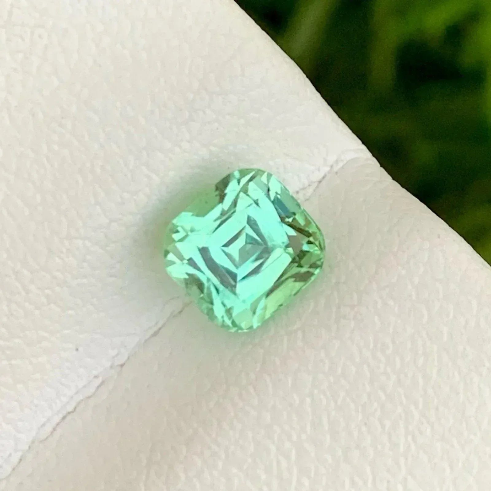 Afghan Green Tourmaline Gemstone: 1.35 CTS VVS Cushion Cut Secondary image