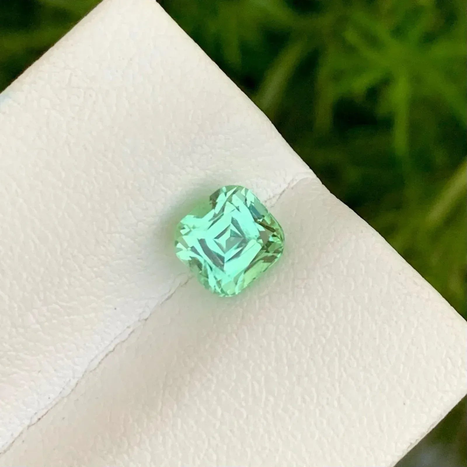 Afghan Green Tourmaline Gemstone: 1.35 CTS VVS Cushion Cut - Splendor Gems Main image