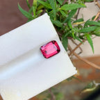 2.15 CTS Pinkish Red Garnet: Emerald Cut Loose Gemstone - Splendor Gems