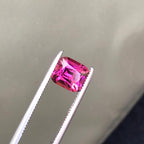 Neon Pink Tourmaline: 1.25 CT Faceted Cushion Cut Gemstone