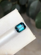 Teal Blue Tourmaline: Emerald Cut Loose Gemstone (1.90 CTS)