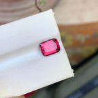 2.15 CTS Pinkish Red Garnet: Emerald Cut Loose Gemstone - Splendor Gems