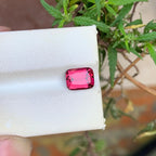 2.15 CTS Pinkish Red Garnet: Emerald Cut Loose Gemstone - Splendor Gems