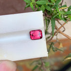 2.15 CTS Pinkish Red Garnet: Emerald Cut Loose Gemstone - Splendor Gems
