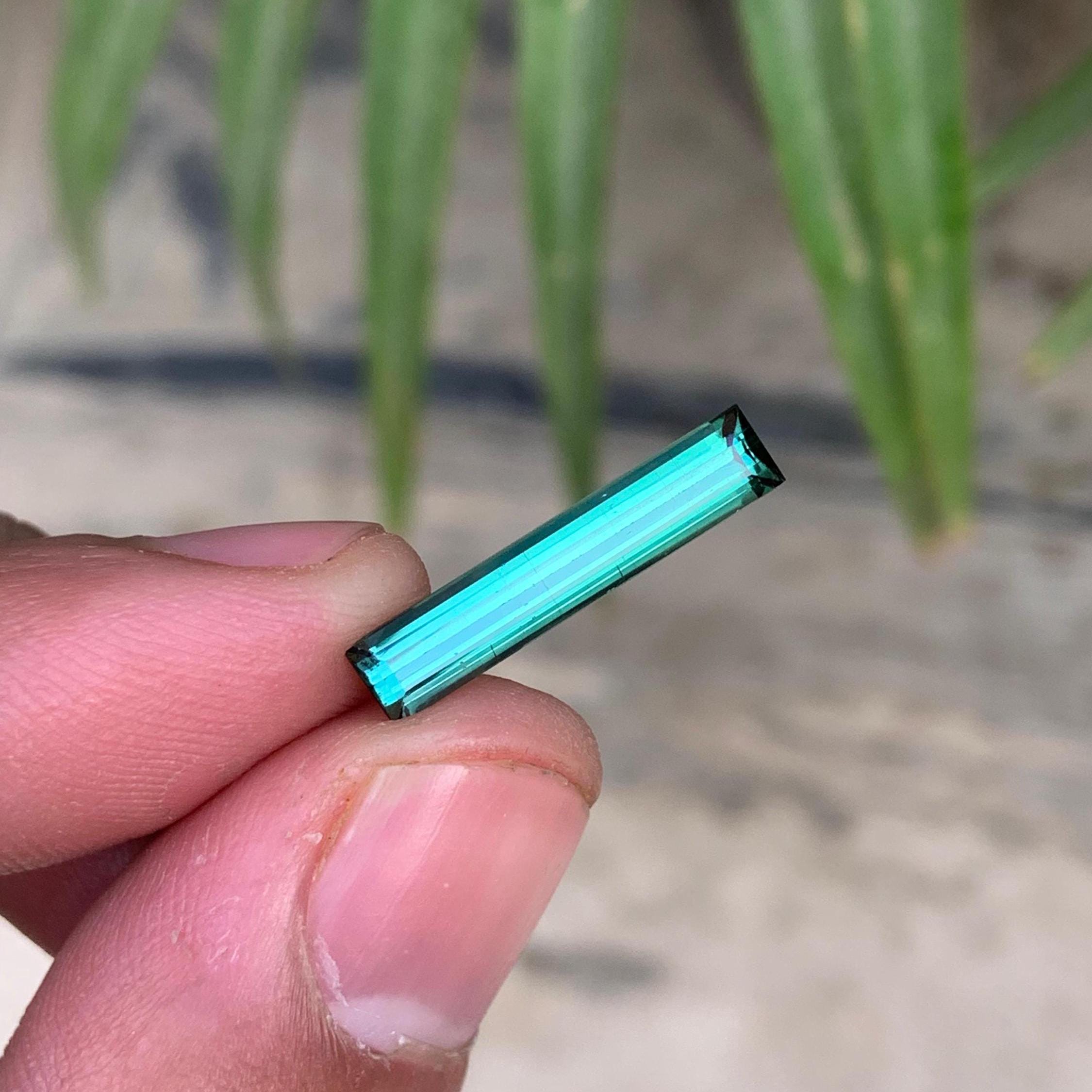 Tron Blue Afghan Tourmaline: 3.65 Carat Emerald Cut Gemstone Secondary image
