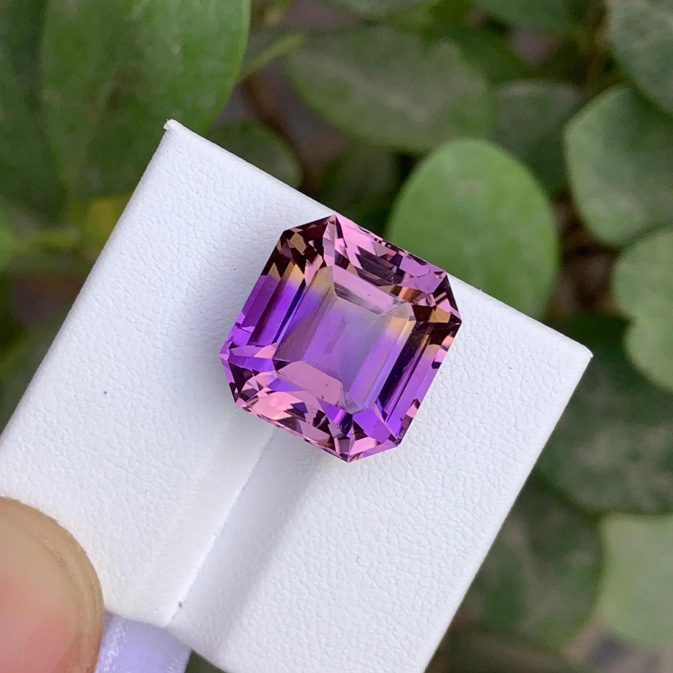 16.50 ct Bicolor Ametrine Gemstone: Asscher Cut Loose Gem - Splendor Gems