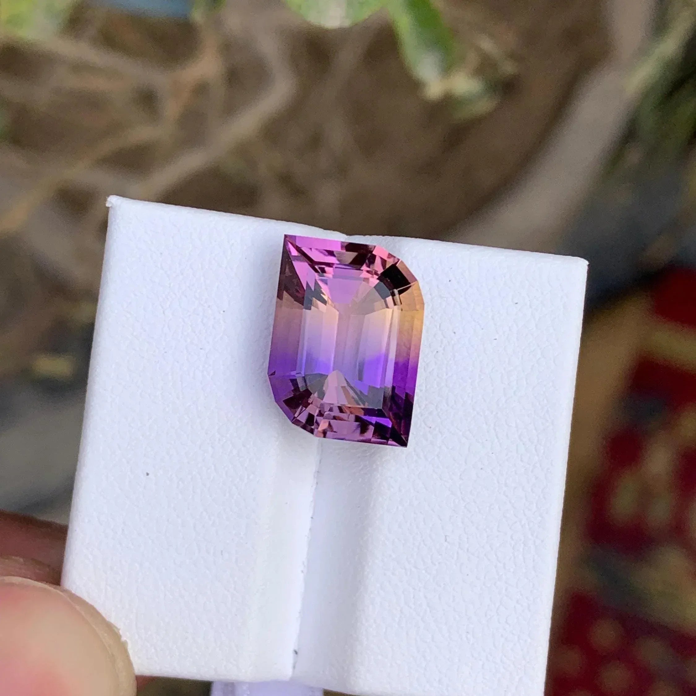 Brazilian Bicolor Ametrine Gemstone: 8.35 Carat Precision Cut - Splendor Gems