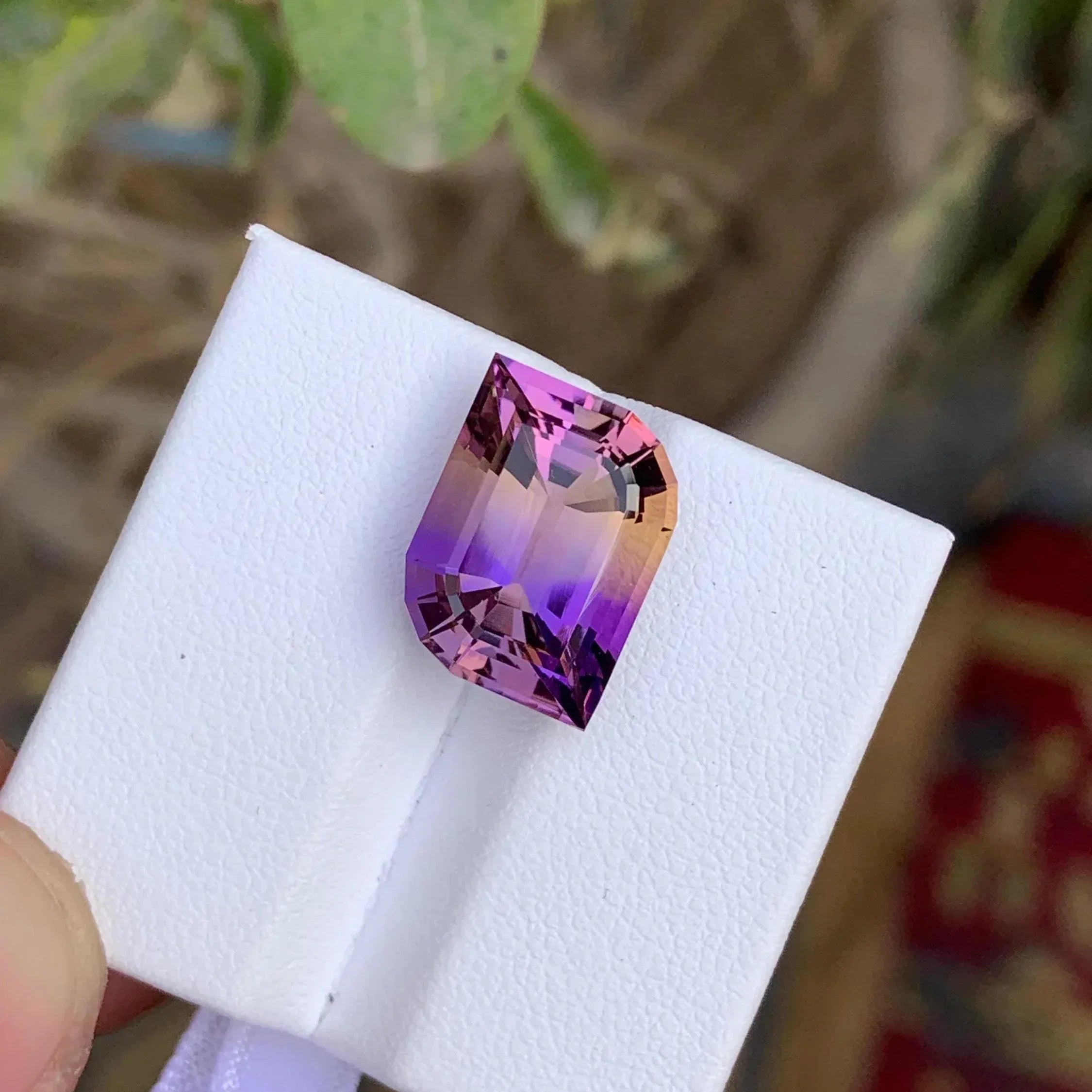 Brazilian Bicolor Ametrine Gemstone: 8.35 Carat Precision Cut - Splendor Gems