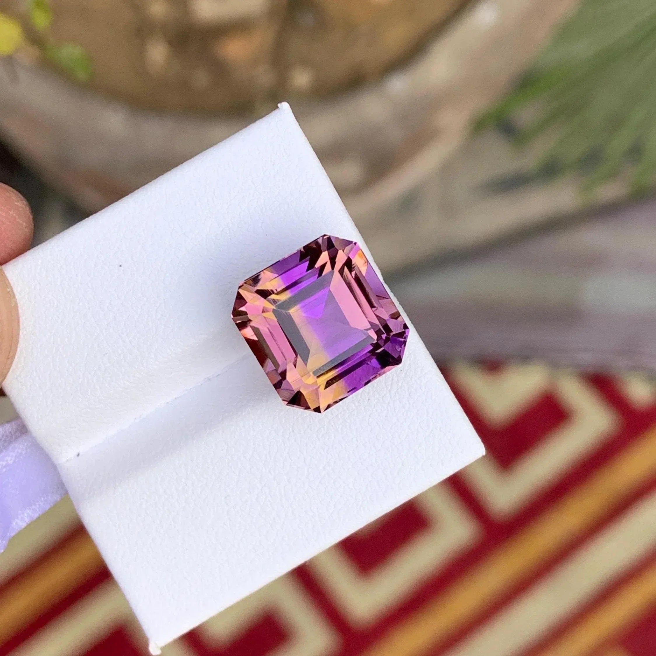 Bolivian Ametrine Gemstone: Faceted Bicolor Stone, 12.40 CTS - Splendor Gems