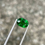 Vibrant Green Tsavorite Garnet, 1.48 ct, Oval Gemstone from Kenya
