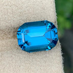Electric London Blue Topaz Gemstone: 15.50 Carat Cushion Cut - Splendor Gems