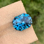 London Blue Topaz: 18.25 Carat Faceted Decagon Loose Gemstone