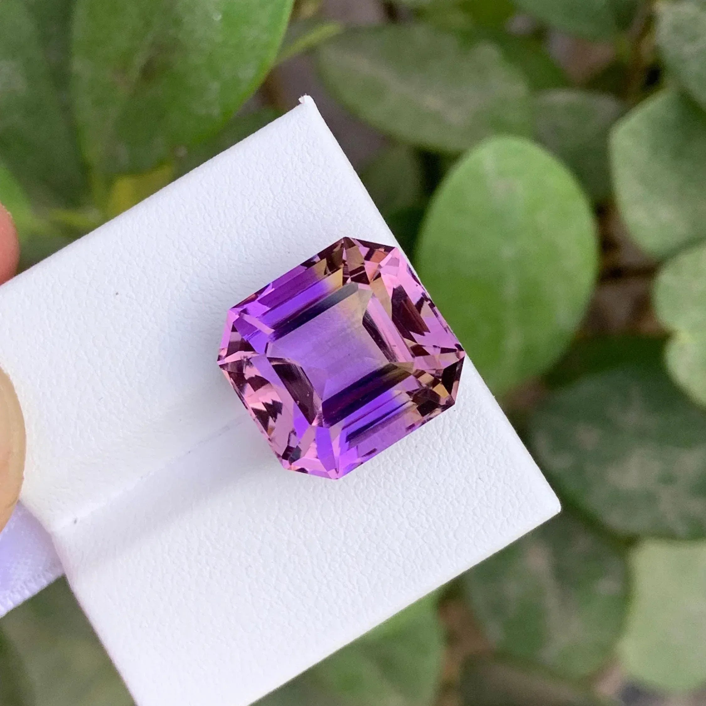 16.50 ct Bicolor Ametrine Gemstone: Asscher Cut Loose Gem - Splendor Gems