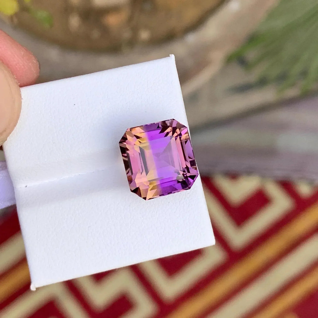 Bolivian Ametrine Gemstone: Faceted Bicolor Stone, 12.40 CTS - Splendor Gems
