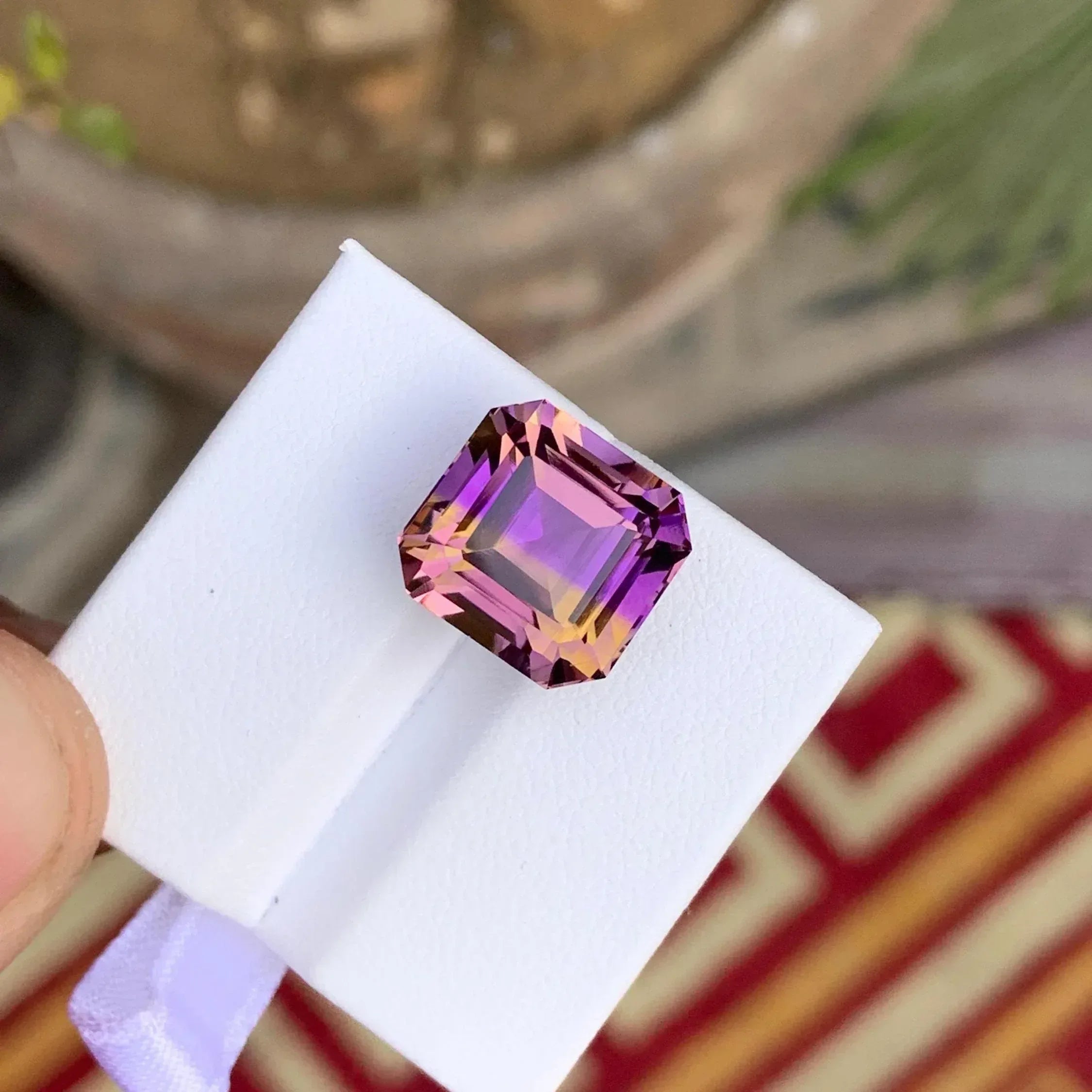Bolivian Ametrine Gemstone: Faceted Bicolor Stone, 12.40 CTS - Splendor Gems