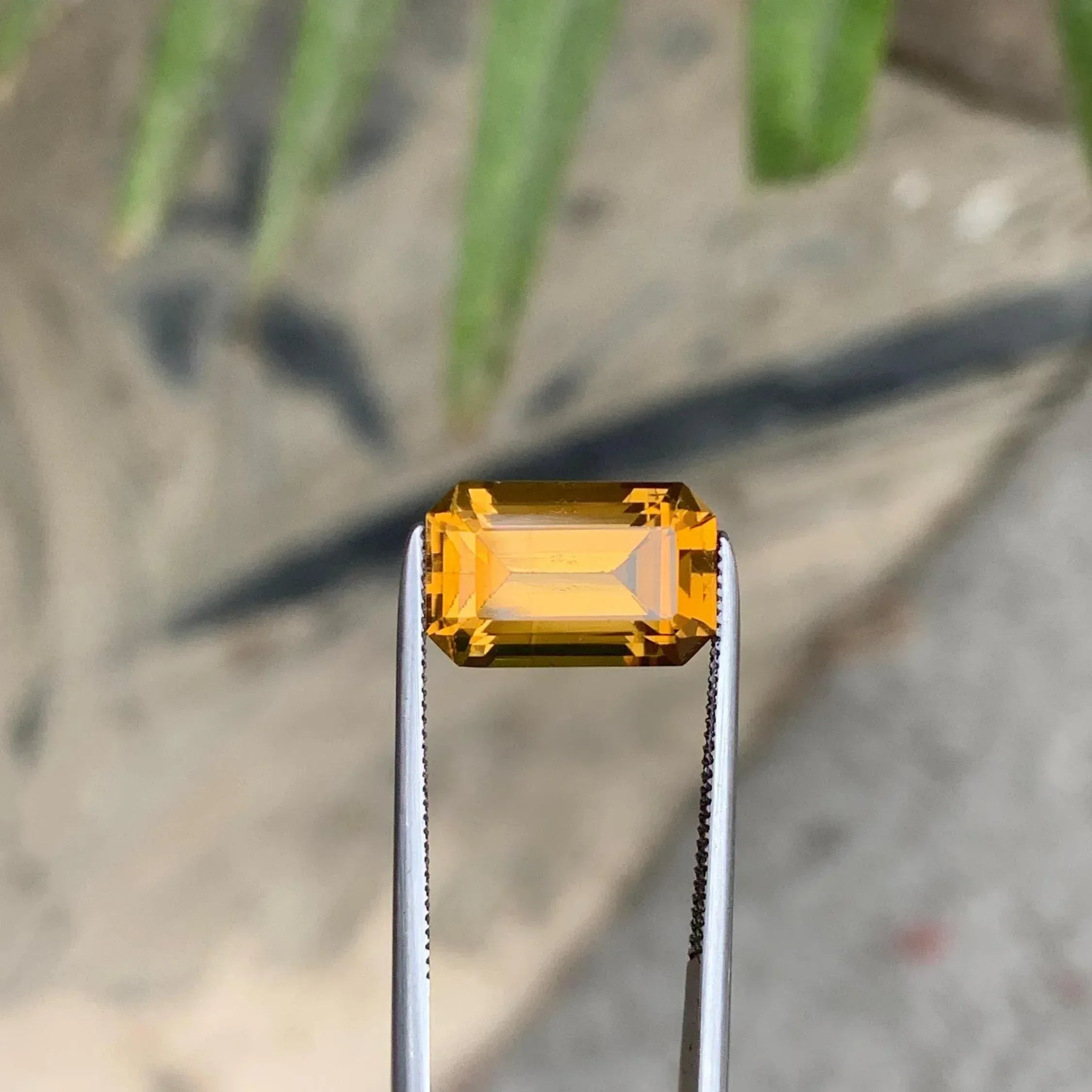 Chrome Yellow Citrine: 3.95 CTS Emerald Cut Loose Gemstone - Splendor Gems