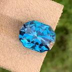 London Blue Topaz: 18.25 Carat Faceted Decagon Loose Gemstone