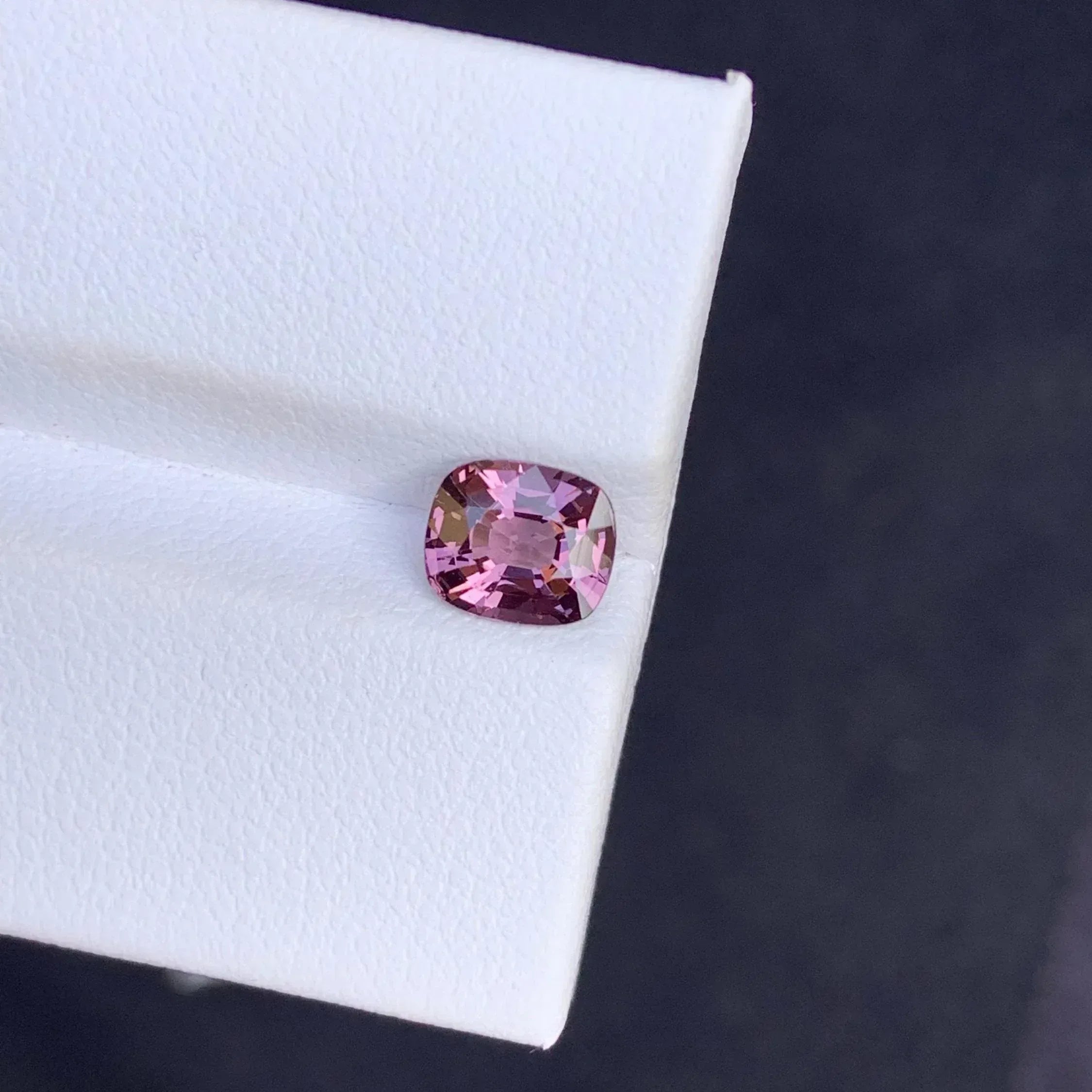 1.25 Carat Pinkish Gray Cushion Cut Spinel: Burma Gemstone - Splendor Gems