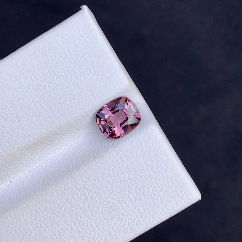 1.25 Carat Pinkish Gray Cushion Cut Spinel: Burma Gemstone - Splendor Gems