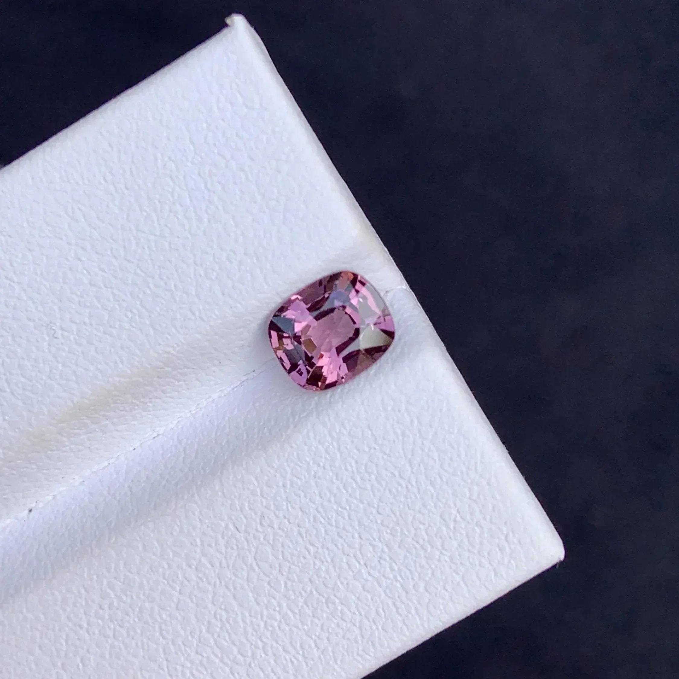 1.25 Carat Pinkish Gray Cushion Cut Spinel: Burma Gemstone - Splendor Gems