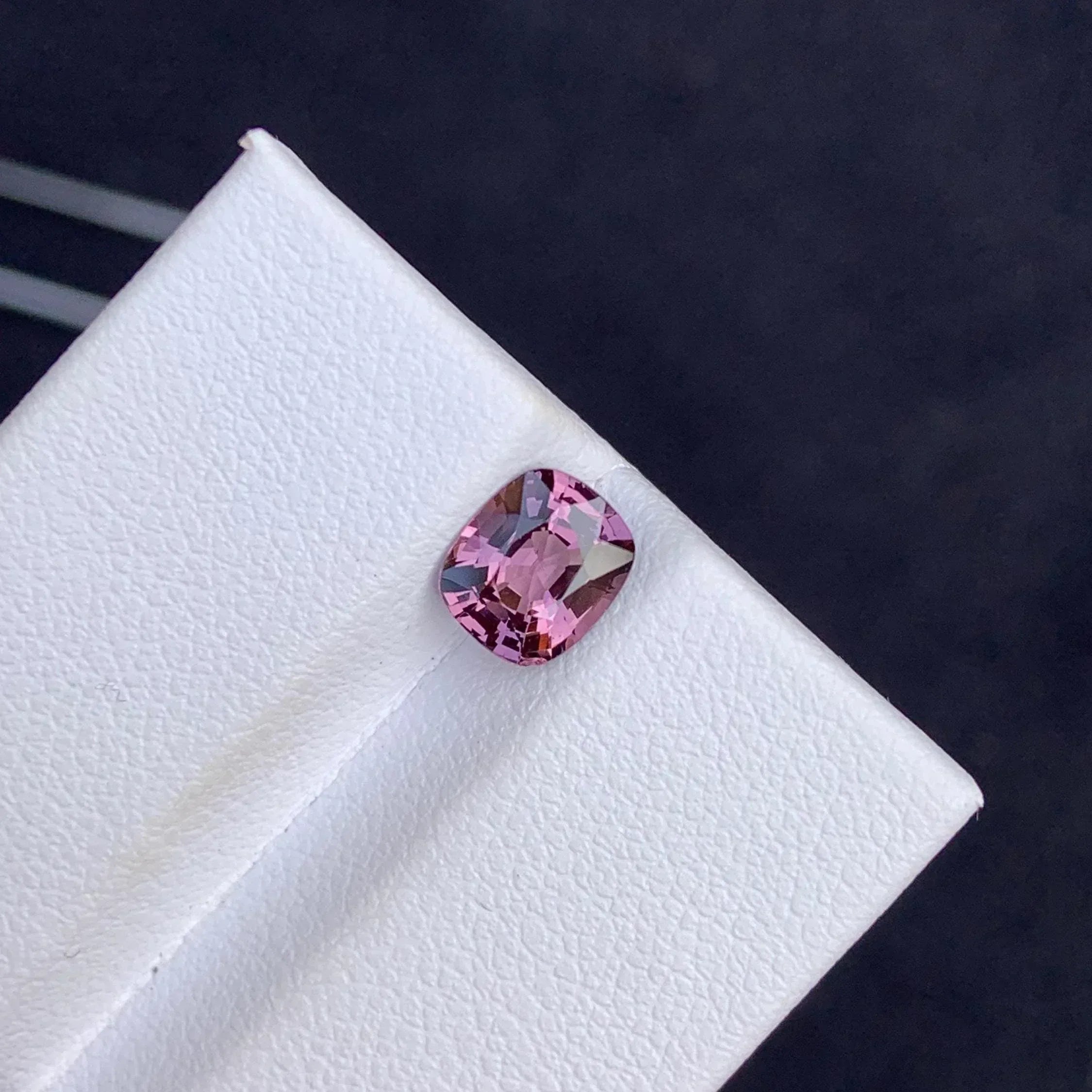 1.25 Carat Pinkish Gray Cushion Cut Spinel: Burma Gemstone - Splendor Gems Main image