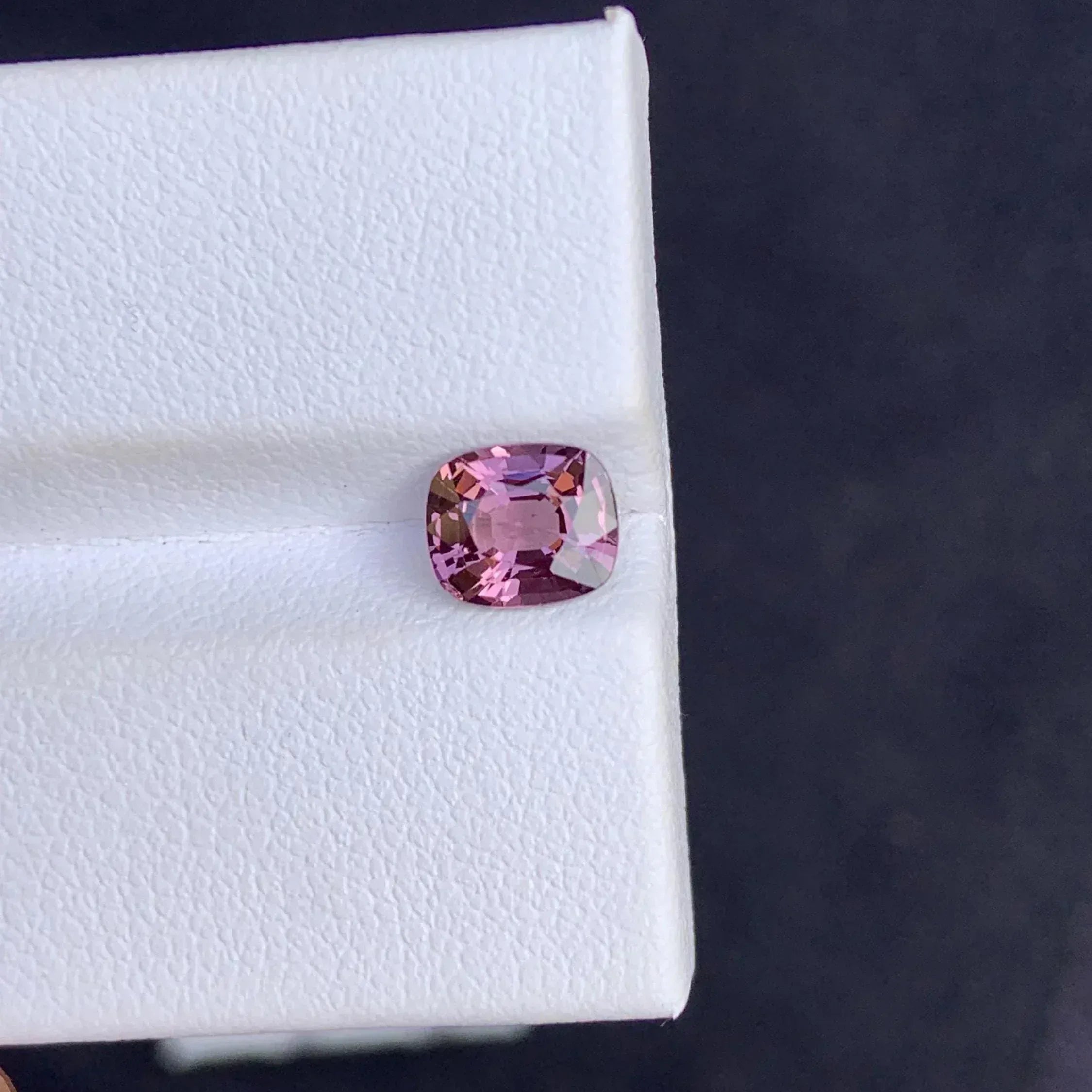 1.25 Carat Pinkish Gray Cushion Cut Spinel: Burma Gemstone - Splendor Gems