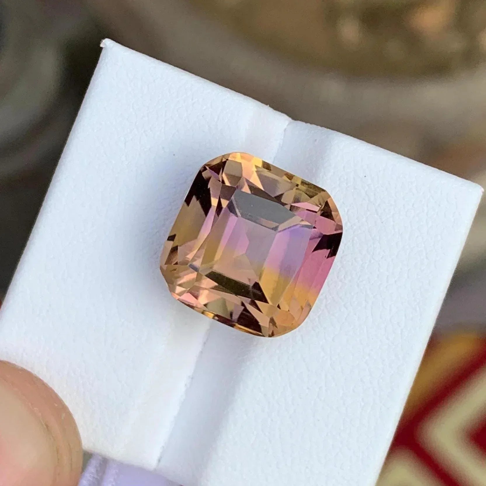 13.45 Carat Bicolor Ametrine Gemstone: Loupe Clean Bolivian Jewelry Stone - Splendor Gems