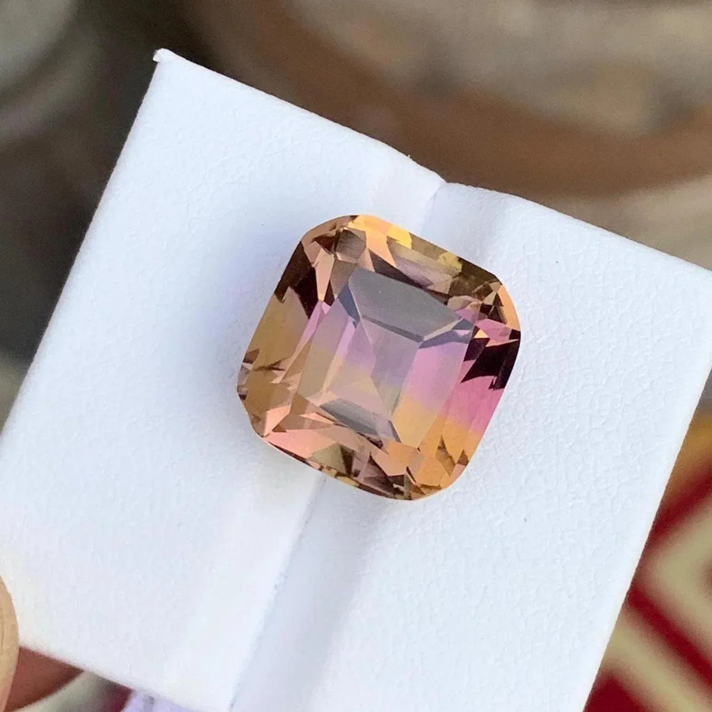 13.45 Carat Bicolor Ametrine Gemstone: Loupe Clean Bolivian Jewelry Stone - Splendor Gems