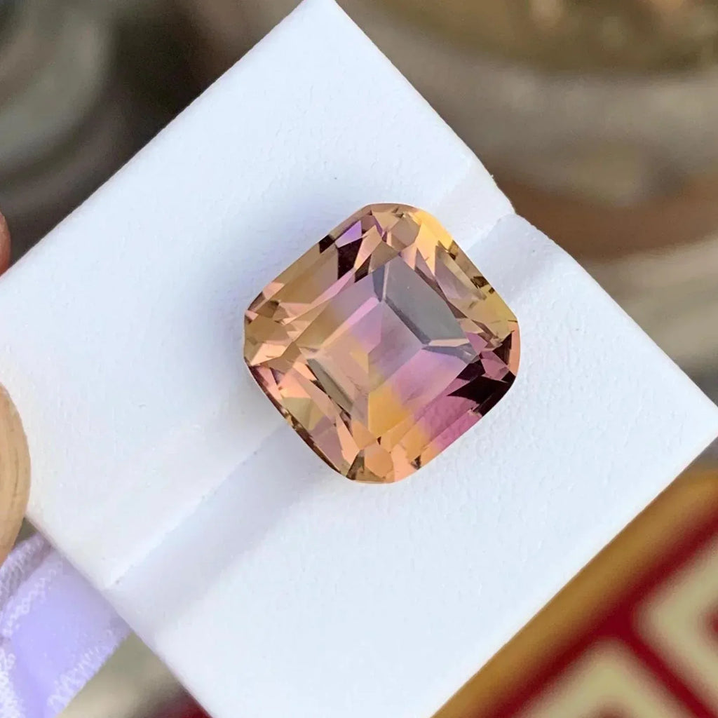 13.45 Carat Bicolor Ametrine Gemstone: Loupe Clean Bolivian Jewelry Stone - Splendor Gems