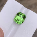 Mint Green Cushion Cut Peridot: 4.95 ct Loose Gemstone