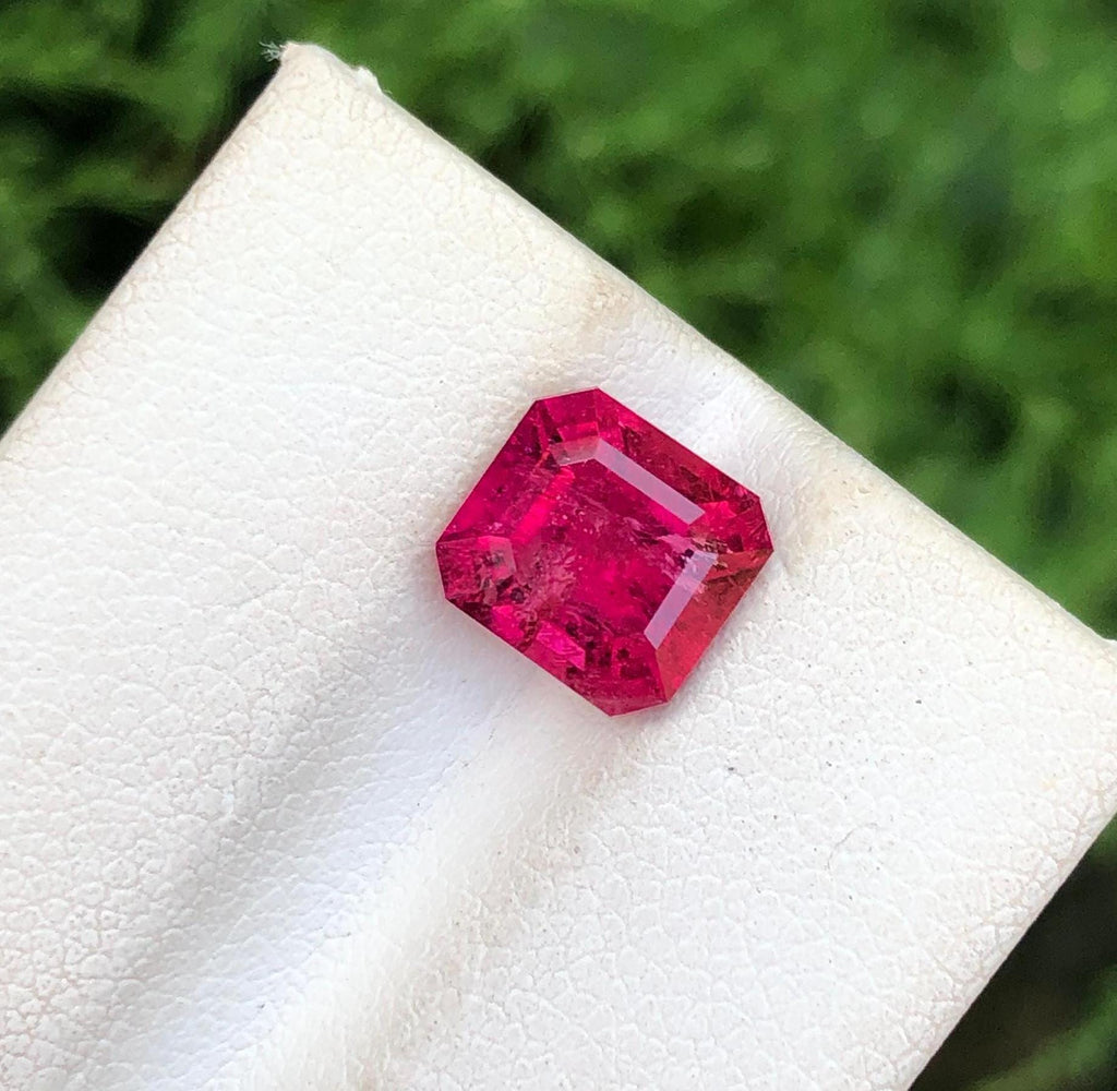 Red Tourmaline Gemstone: 2.30 CTS Emerald Cut Loose Stone