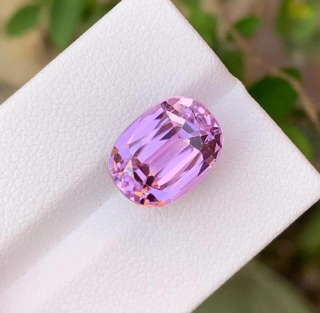 9.80 CTS Loupe Clean Kunzite Gemstone: Faceted Cushion Cut - Splendor Gems