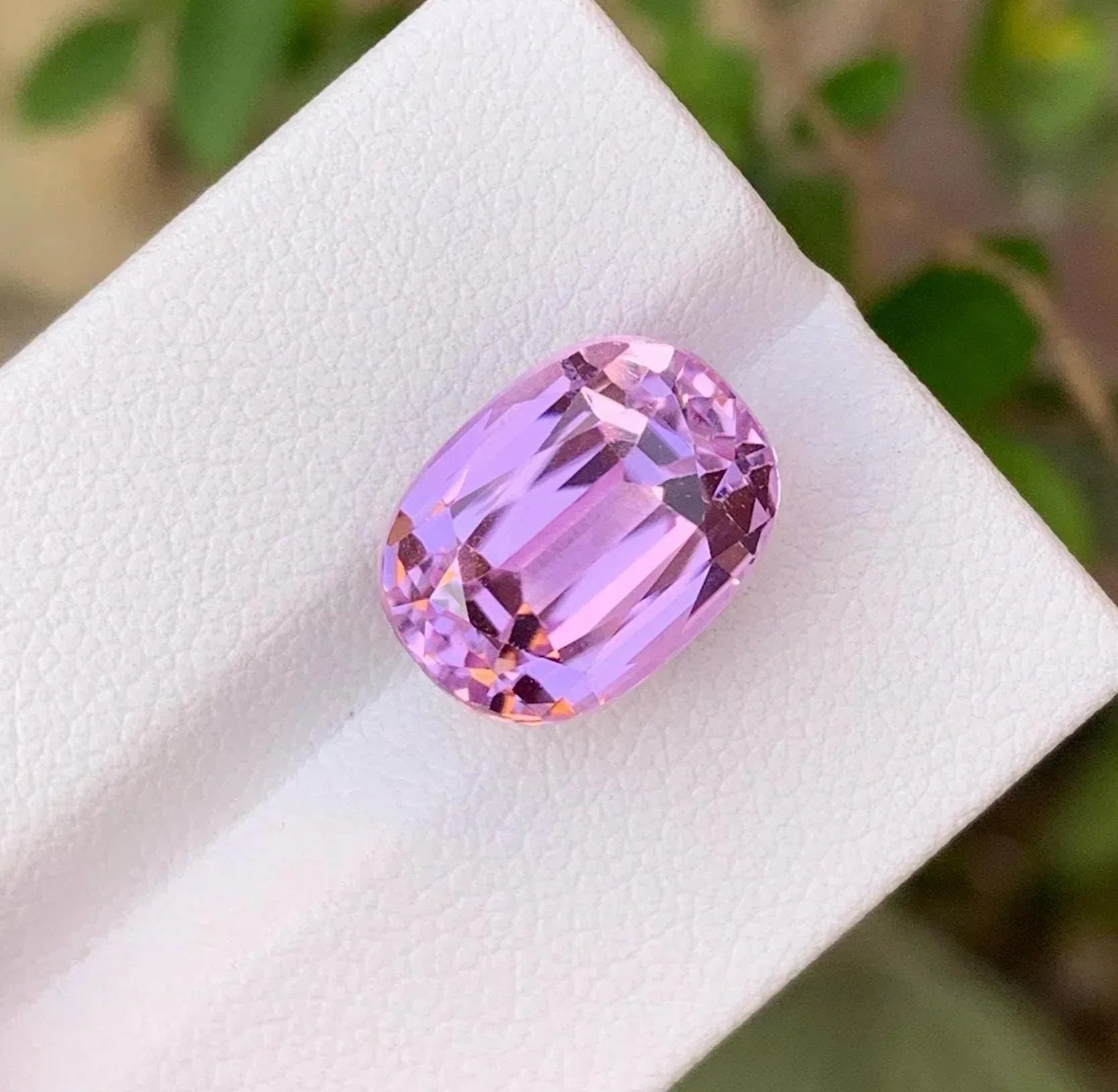 9.80 CTS Loupe Clean Kunzite Gemstone: Faceted Cushion Cut - Splendor Gems