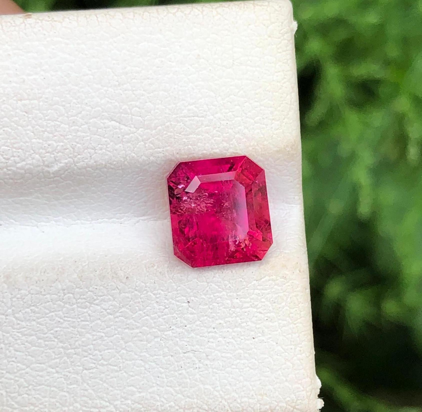 Red Tourmaline Gemstone: 2.30 CTS Emerald Cut Loose Stone