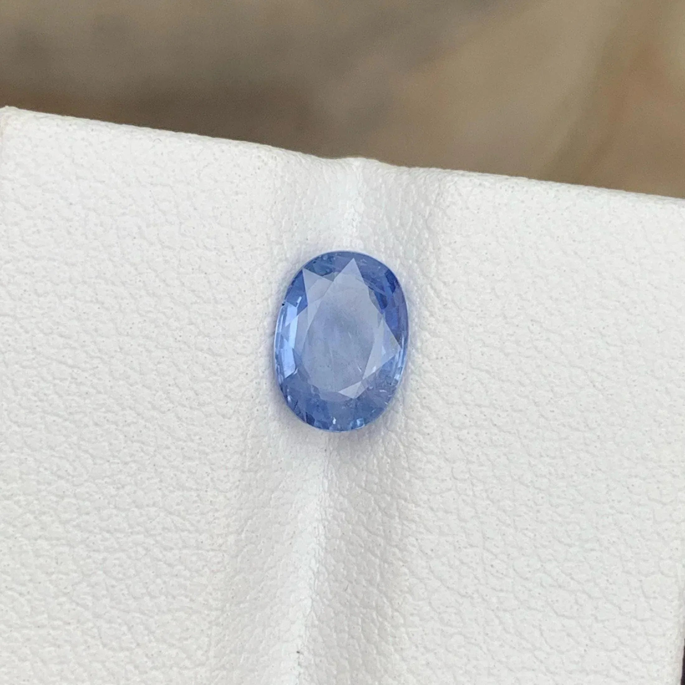 Baby Blue Sapphire Gemstone: 1.25 CT, Oval Faceted, Sri Lanka Secondary image