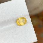 Marigold Yellow Sapphire: 1.20 CT, Faceted Oval Cut, Sri Lanka