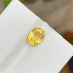 Marigold Yellow Sapphire: 1.20 CT, Faceted Oval Cut, Sri Lanka